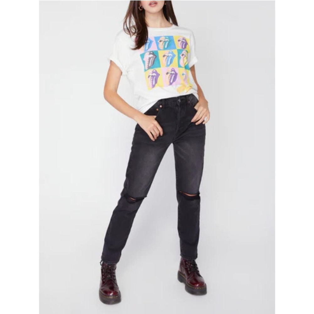 Pistola Women's Washed Black Jeans Stretch Distressed Denim Style P6343 Size 30